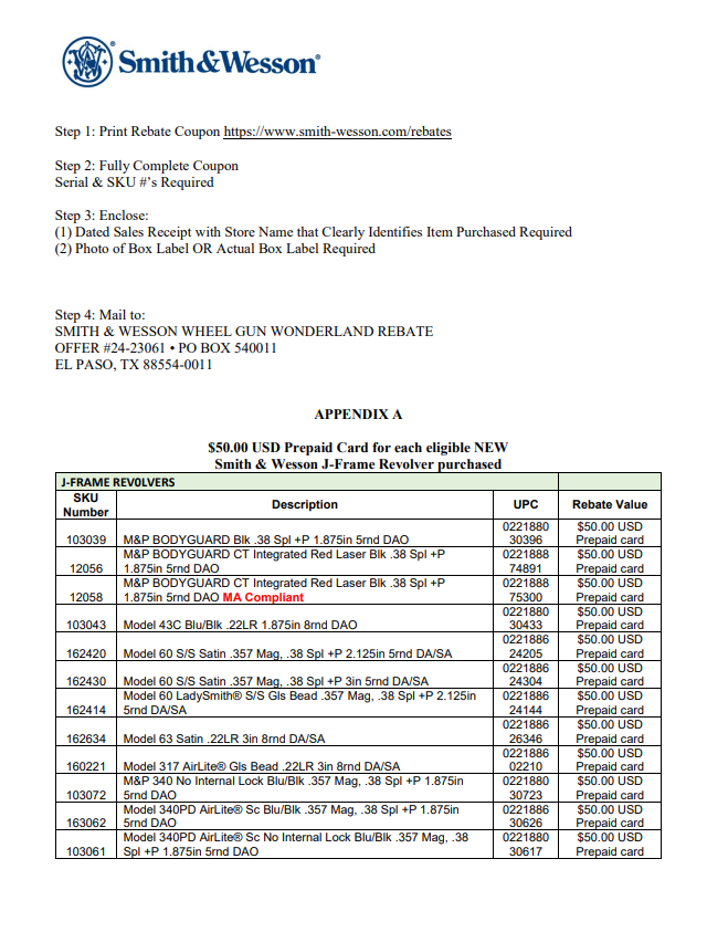 Smith And Wesson Mag Rebate