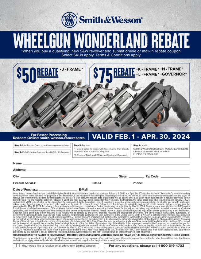 Smith And Wesson Rebate Center