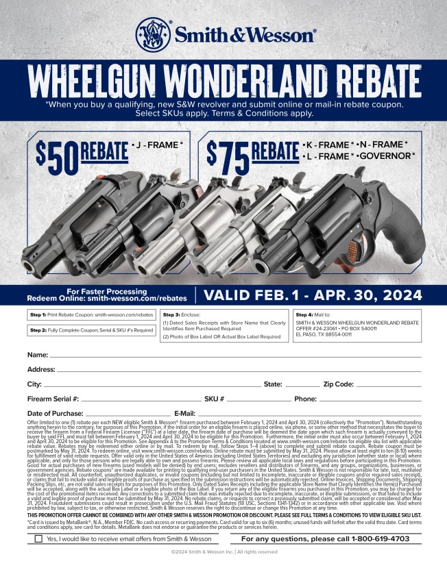 Smith And Wesson 9mm Mail In Rebate