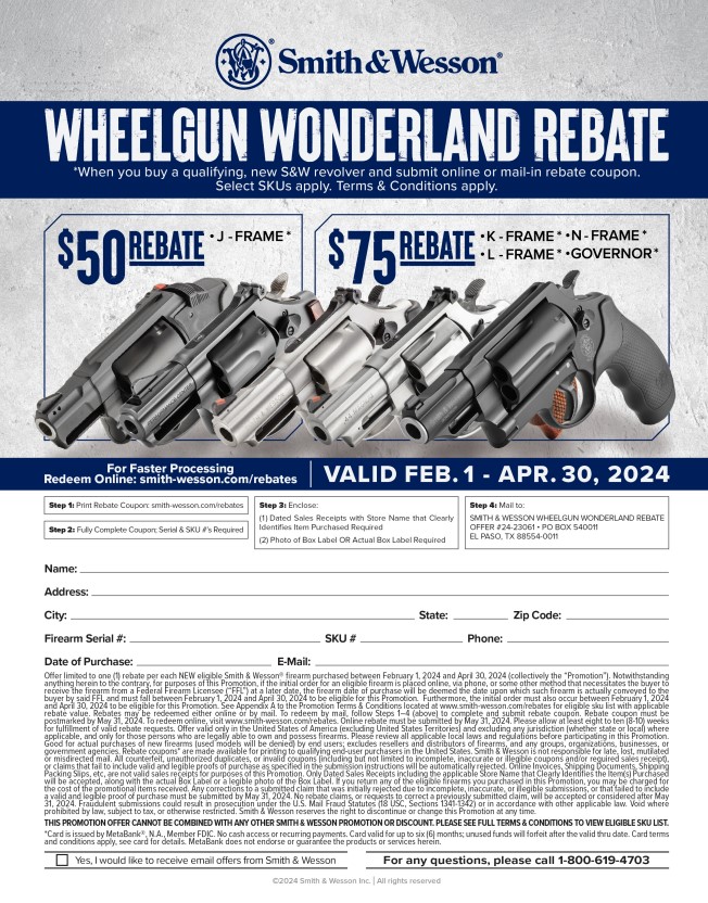 Smith And Wesson 9mm M&p Shield Rebate