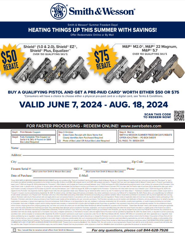 Smith And Wesson Shield Rebates