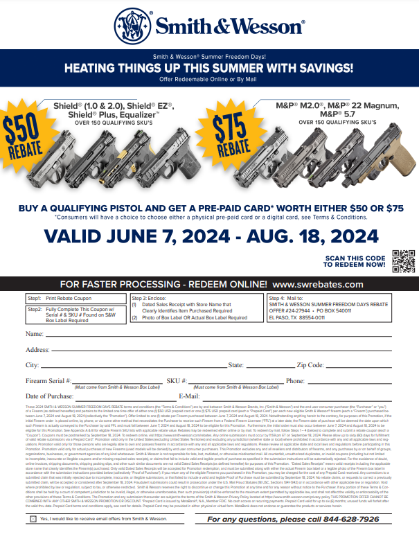 Smith And Wesson VFW Rebate